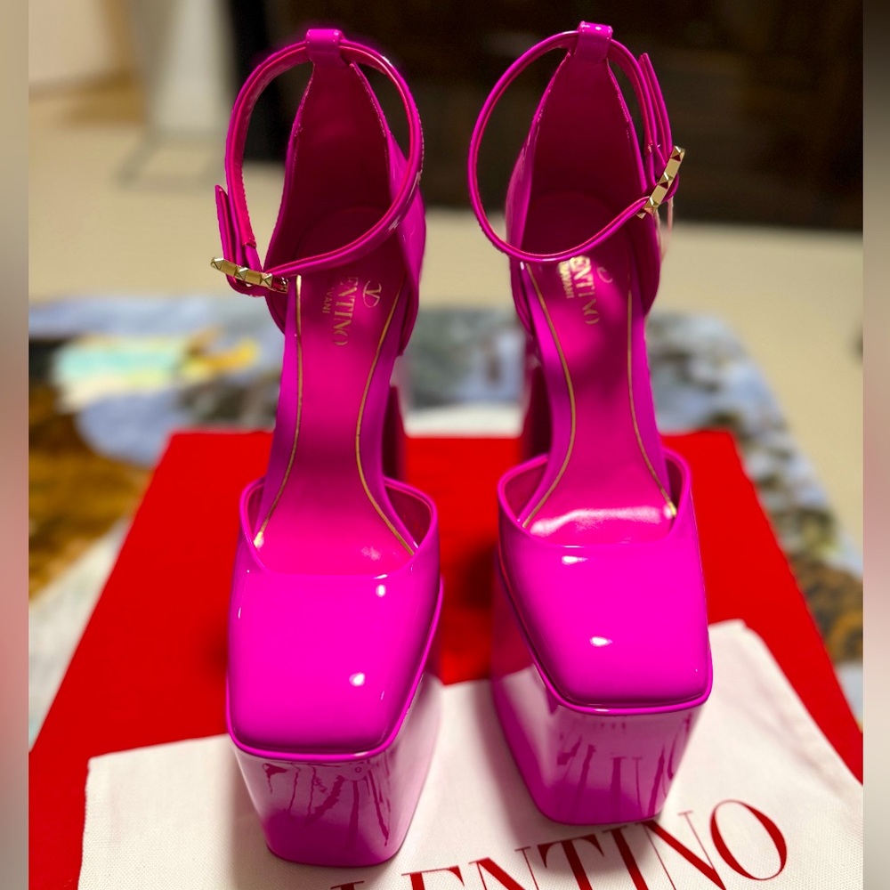 🩷 SALE 🩷 VALENTINO GARAVANI DISCOBOX PATENT LEATHER PLATFORM PUMP 180MM 36 US 6